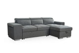 Grey Fabric Universal Corner Sofabed with Storage