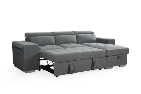 Grey Fabric Universal Corner Sofabed with Storage