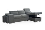 Grey Fabric Universal Corner Sofabed with Storage