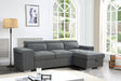 Grey Fabric Universal Corner Sofabed with Storage
