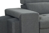 Grey Fabric Universal Corner Sofabed with Storage