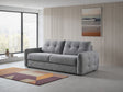 Grey Textured Fabric 3 Seater Sofabed with Tufted Arms