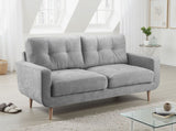 Grey Fabric 3 Seater Sofa Tufted Designed
