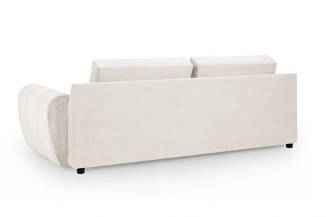 Cream Chenille Fabric 3 Seater Large Sofa