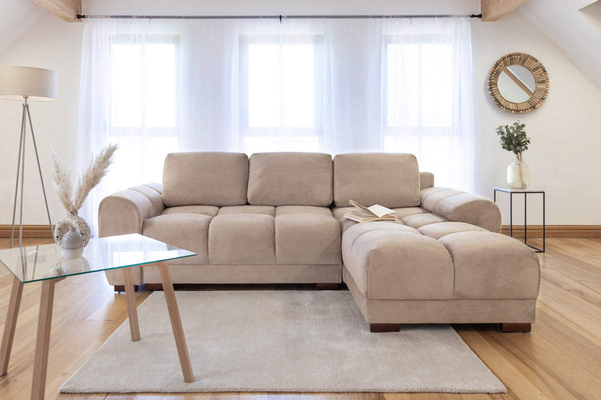 Azzuro Sofabed Mocha Universal Corner - Ready2Go Furniture