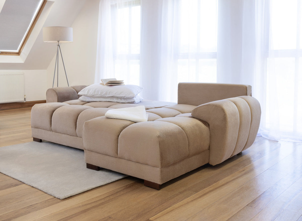 Azzuro Sofabed Mocha Universal Corner - Ready2Go Furniture