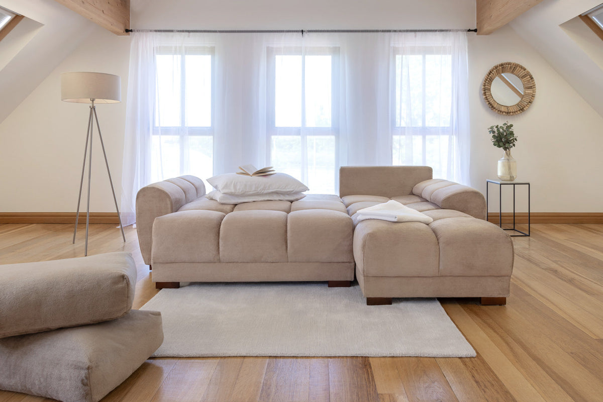 Azzuro Sofabed Mocha Universal Corner - Ready2Go Furniture
