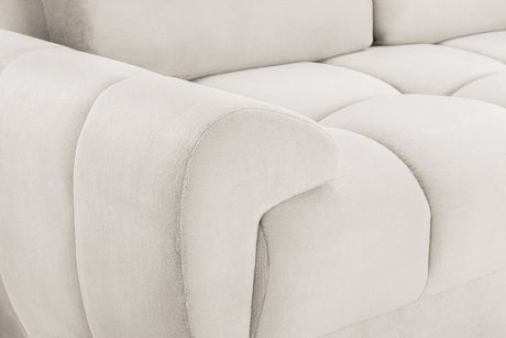 Cream Chenille Fabric 3 Seater Large Sofa
