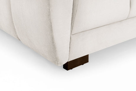 Cream Chenille Fabric 3 Seater Large Sofa