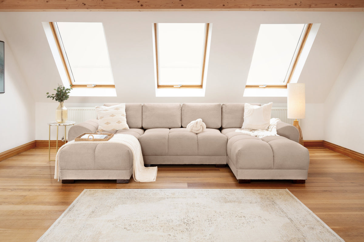 Azzuro Sofa Mocha U Shape Corner - Ready2Go Furniture