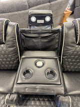 Madrid Leather Electric Recliner Sofa Set With Cupholders and Speakers – 3+2 Seater Sofa Set