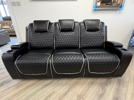 Madrid Leather Electric Recliner Sofa Set With Cupholders and Speakers – 3+2 Seater Sofa Set