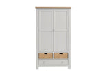 Taupe Wooden 2 Door 1 Drawer Full Length Larder with Baskets