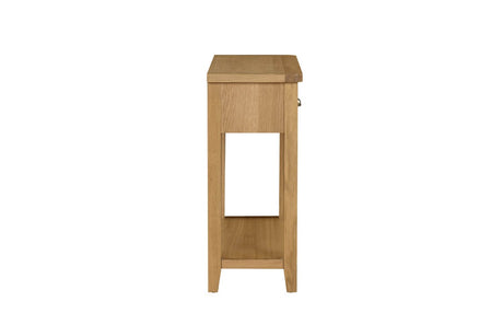 Natural Oak 2 Drawer Console Table with Shelf