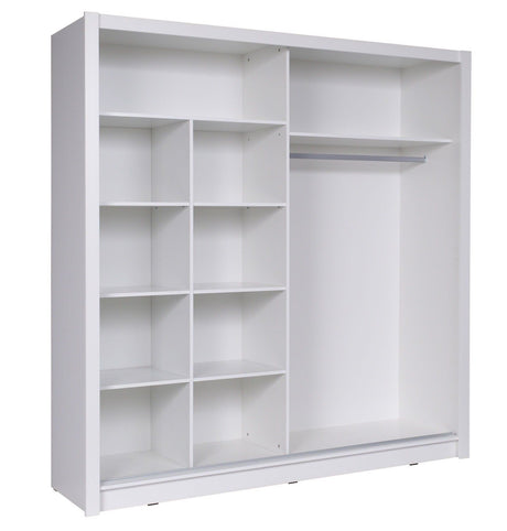 White Sliding Wardrobe Full Length Mirror Door 205cm