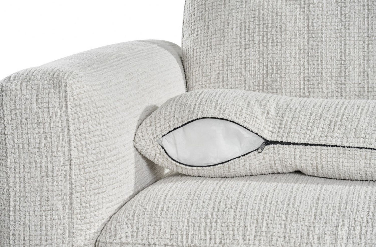 Beige Chenille Fabric 3 Seater Sofa with Chunky Arm Cushions