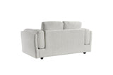 Beige Chenille Fabric 2 Seater Sofa with Chunky Arm Cushions
