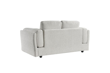 Beige Chenille Fabric 2 Seater Sofa with Chunky Arm Cushions