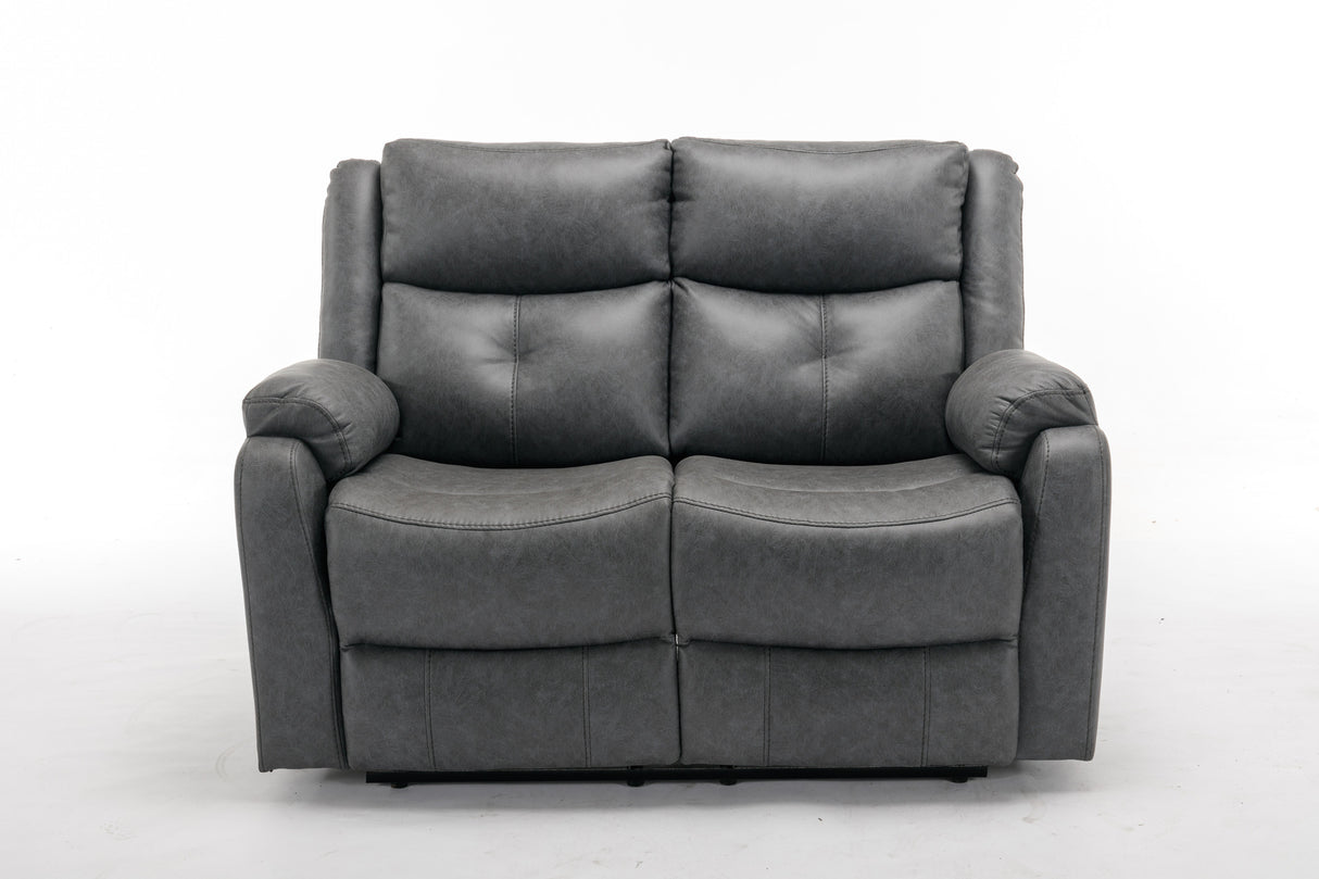 Belair 2 Seater With Manual Recliner Sofa - Grey