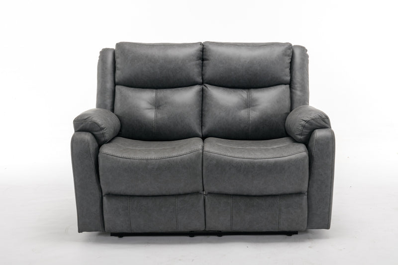 Belair 2 Seater With Manual Recliner Sofa - Grey
