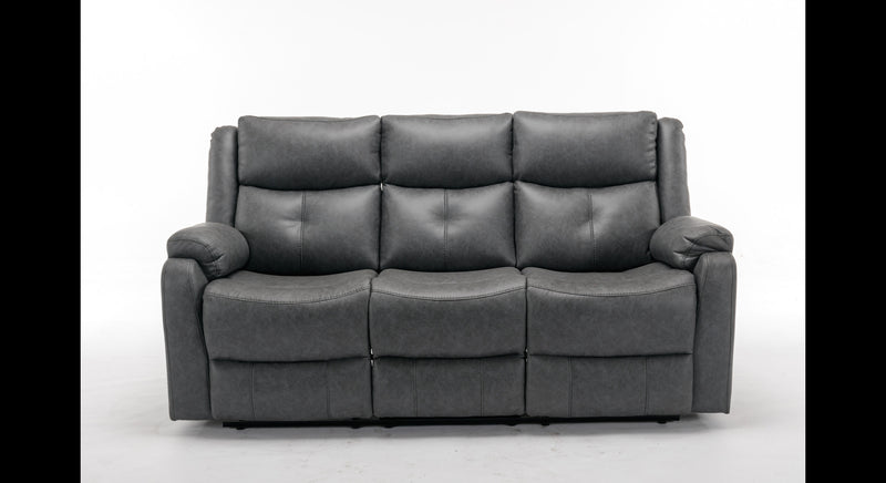 Belair 3 Seater With Manual Recliner Sofa - Grey