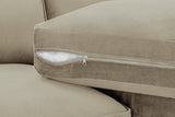 Beige Velvet U Shape Large Corner Sofa with Footstool