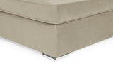 Beige Velvet U Shape Large Corner Sofa with Footstool
