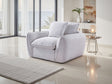 Beige Fabric Full Back Armchair with Piping Detail