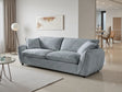 Grey Fabric 3 Seater Fullback Sofa with Piping Detail