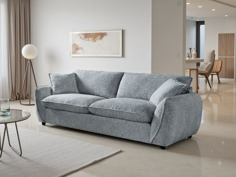 Grey Fabric 3 Seater Fullback Sofa with Piping Detail