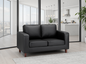 Box Sofa Black 2 Seater - Ready2Go Furniture