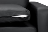 Black Leather 3 Seater Sofa Walnut Wooden Feet