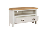 Cashmere Wooden 2 Drawer Corner TV Media Unit Oak Top