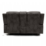 Brown Fabric 2 Seater Electric Power Recliner Sofa with LED