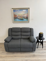 Sorrento 2-Seater Fabric Recliner – Grey Chenille