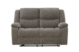 Mocha Fabric 2 Seater Manual Recliner Sofa