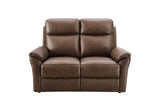 Brown Leather Upholstered 2 Seater Sofa