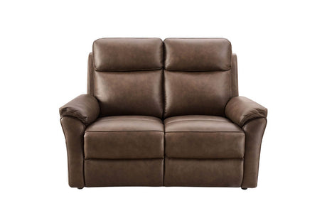 Brown Leather Upholstered 2 Seater Sofa