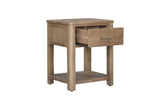 Rustic Pine Wood 1 Drawer Bedside Table