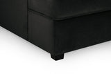 Black Fabric U Shape Plush Black Corner Sofa