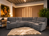 Diego Power Recliner Corner Tech Sofa, Chunky Chenille Charcoal