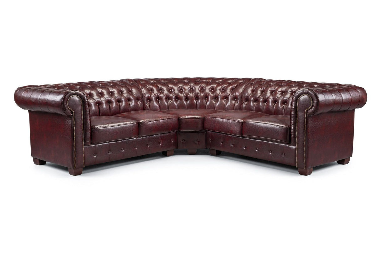 Chesterfield Sofa Oxblood Red Large Corner