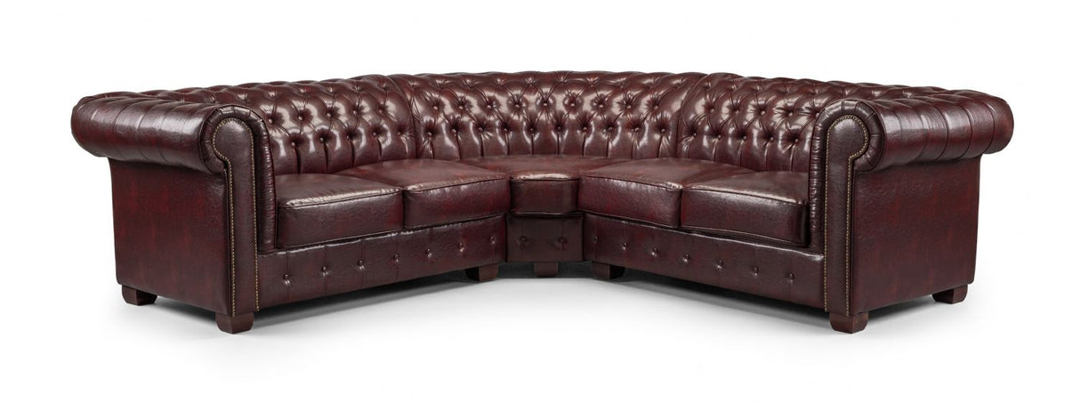 Chesterfield Sofa Oxblood Red Large Corner