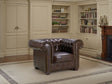 Antique Brown Leather Effect Buttoned Design Armchair