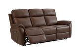 Brown Leather 3 Seater Electric Recliner Sofa