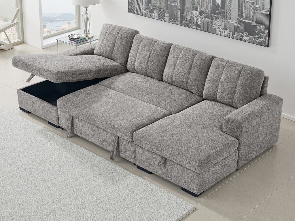 Como Sofabed Grey U Shape Corner