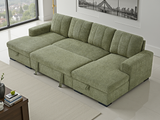 Como Sofabed Green U Shape Corner