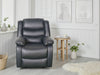 Black Leather Effect Manual Recliner Armchair Padded Amrs