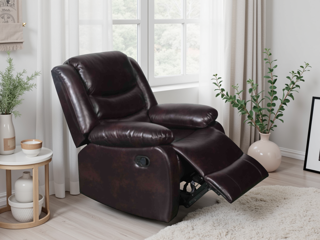 Conrad Manual Recliner Sofa Brown Armchair - Ready2Go Furniture