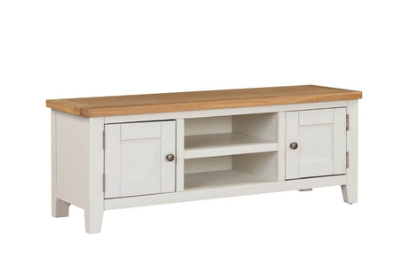 Cashmere Wooden 2 Door Large TV Unit Oak Top